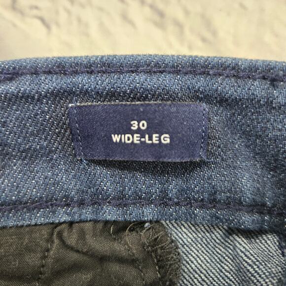 GAP Denim Women's Trouser Jeans Wide Leg Dark Indigo Sailor Snap Pockets Size 30 - Picture 11 of 12
